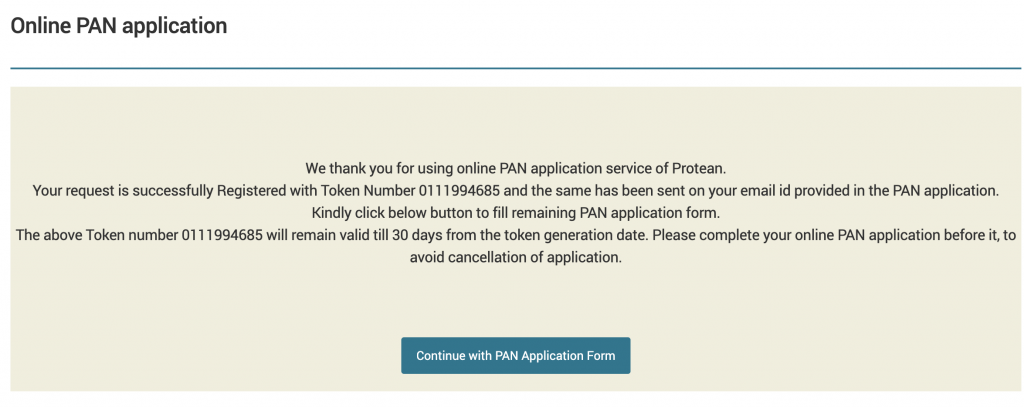 PAN card online application